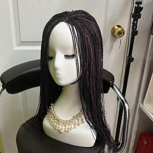 Chic Black and Purple Braided Wig